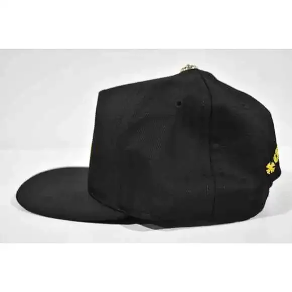 Chrome Hearts CH Logo Trucker Black Yellow Baseball Cap Snapback Adjustable Hat